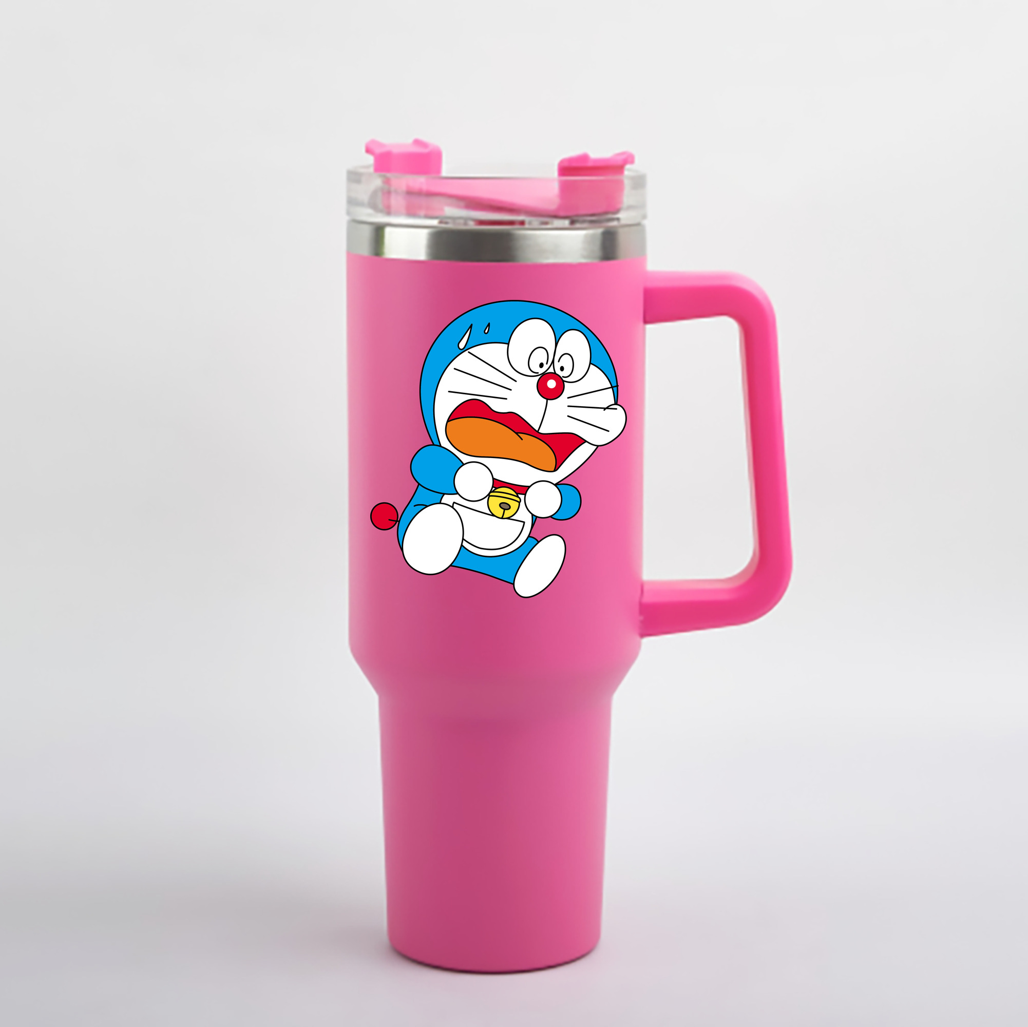 （画像用） ドラえもん Doraemon 1200mL車用タンブラー - クリスタルステッカー（プラスチックストロー付き）